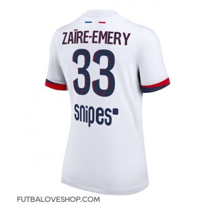 Dres Paris Saint-Germain Warren Zaire-Emery #33 Preč pre Ženy 2025-26 Krátky Rukáv Dres Paris Saint-Germain Warren Zaire-Emery #33 Preč pre Ženy 2025-26 Krátky Rukáv